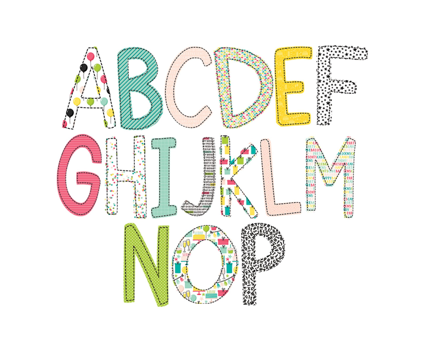 Birthday Kid Alpha Font -Pink